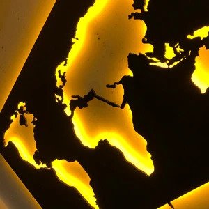 Pika Tasarım World Map V1.2 LED Işıklı Tablo