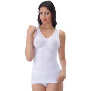 Kadın Beyaz Kalın Askılı Atlet Korse Toparlayıcı Seamless Örme Dikişsiz Ipeksi 1 Beden Ince Görünüm