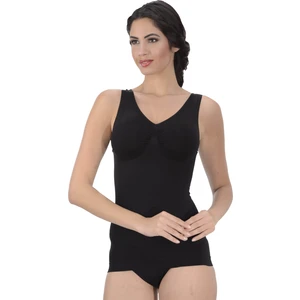 Kadın Siyah Kalın Askılı Atlet Korse Toparlayıcı Seamless Örme Dikişsiz Ipeksi 1 Beden Ince Görünüm