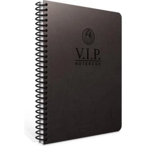 A4 Vip Deri Kapak Spiralli Kareli Defter Siyah 1081