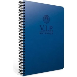 A4 Vip Deri Kapak Spiralli Çizgili Defter Lacivert 1080