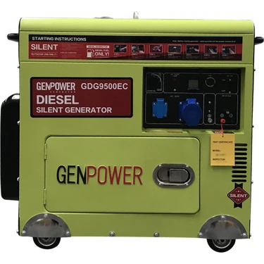 Genpower Gdg 9500 Ec  Oto Model 8,8 Kva,  Otomatik Dizel, Ses Izolasyon Kabinli, Transfer Panolu