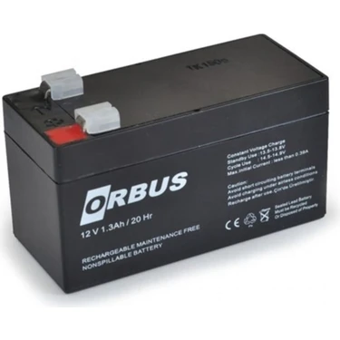 Orbus 12V 1.3AH Alarm Aküsü Kuru Tip 12 Volt 1.3 Ah