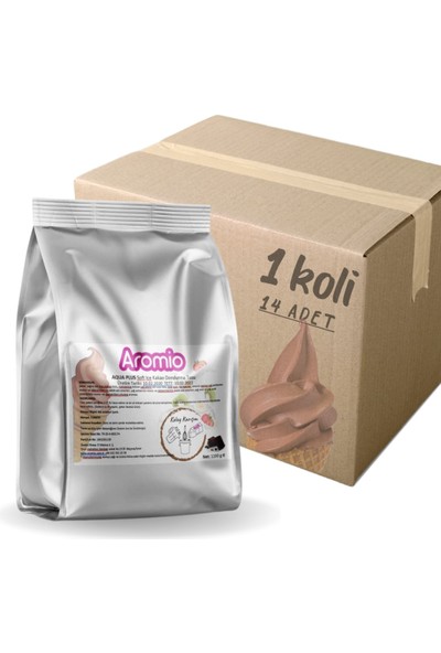 Aromio Soft Dondurma Tozu Aqua Plus ( Su ile Yapılır) Kakao 1.100 gr x 14 (1 Koli )