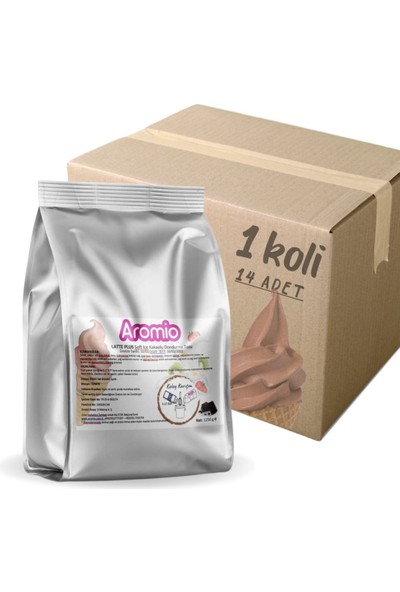 Aromio Soft Dondurma Tozu Latte Plus ( Süt ile Yapılır ) Kakao 1.250 gr x 14 (1 Koli )