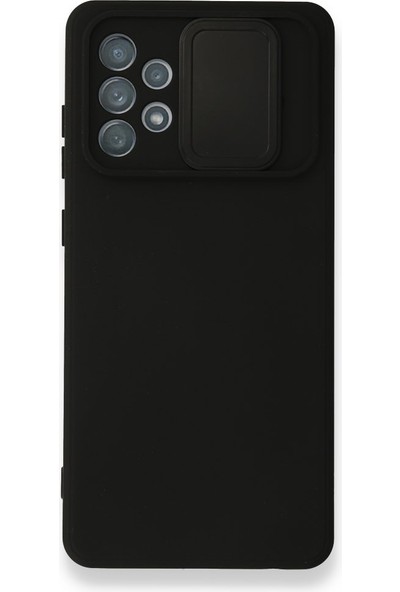 Smody Samsung Galaxy A52 Kılıf Kamera Korumalı Sürgülü Silikon Color Lens Siyah