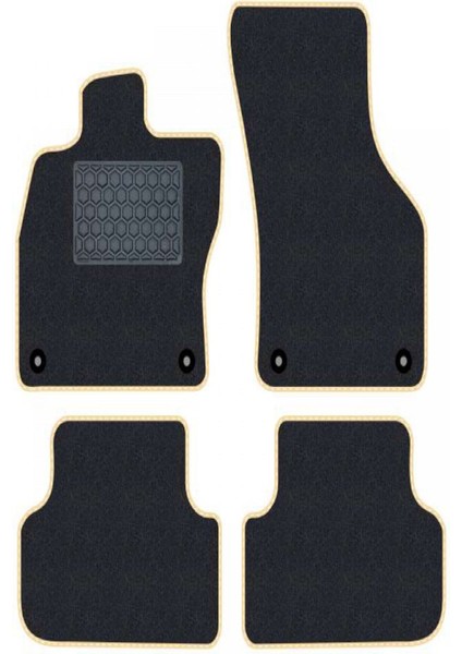 Honda Crx Del Sol 1992–1998 Siyah Halı Bej Kenar Petek Topuk 2250 gr Paspas