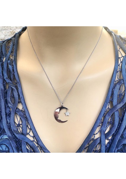 Ayyıldız Lazer Kesim Gümüş Kolye fiyatları