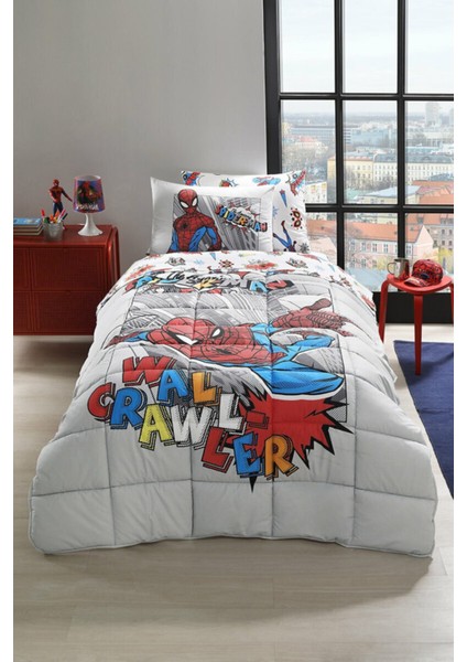 Spiderman Wall Tek Kişilik Disney Lisanslı Lastikli Fitted Çarşaf Çocuk Uyku Seti
