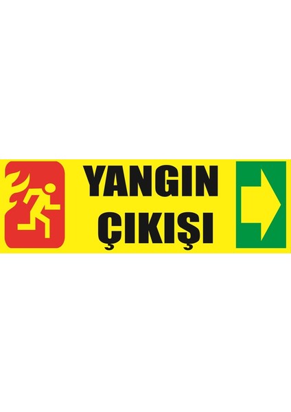 Fosforlu Fotolümen Levha Yönlendirme Yangın Çıkışı Sağ Ok 10X30 cm