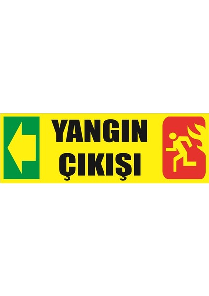 Fosforlu Fotolümen Levha Yönlendirme Yangın Çıkışı Sol Ok 10X30 cm