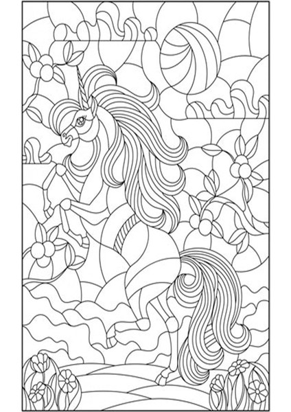 LV-Y-100-P30.03 Tek Boynuzlu At Desenli Tuval 30 x 40 cm
