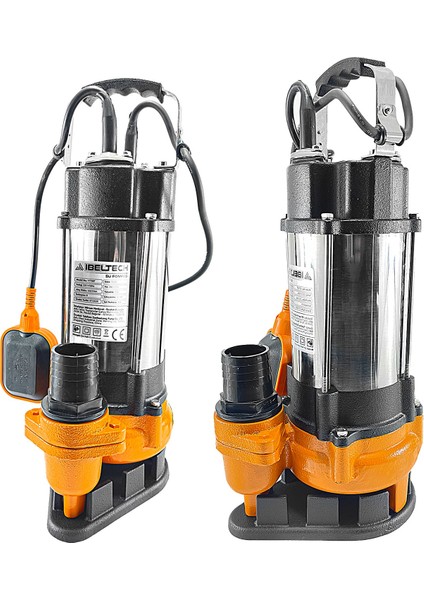 İbeltech V450F 2 Inç 0.50 Hp Foseptik Dalgıç Pompa Kirli Su Dalgıç Pompa 450W 9 Metre Basar
