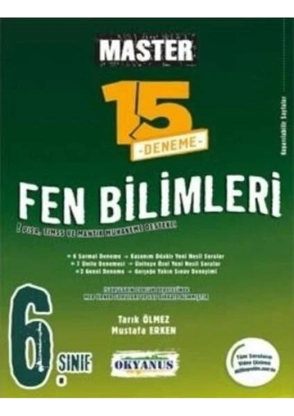 Okyanus Yayınları 6. Sınıf Master 15 Fen Bilimleri Denemesi