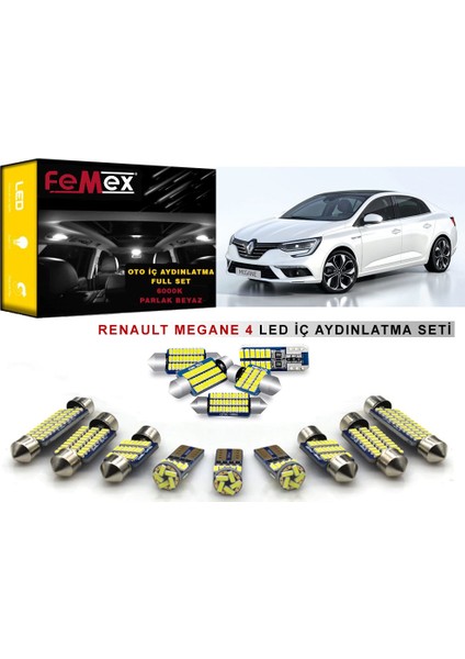 Renault Megane 4 Iç Aydınlatma Ampul Seti Parlak Beyaz