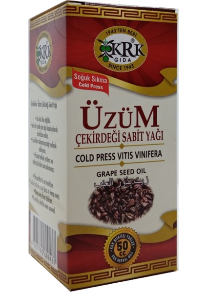 Krk Gıda Soğuk Sıkım Üzüm Çekirdeği Yağı 50 ml