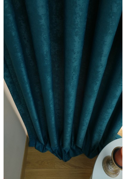 Koyu Petrol Düz Renk Pileli Soft Fon Perde, 1/2,5 Normal Pile, Tek Kanat 50 x 270 cm indirimleri