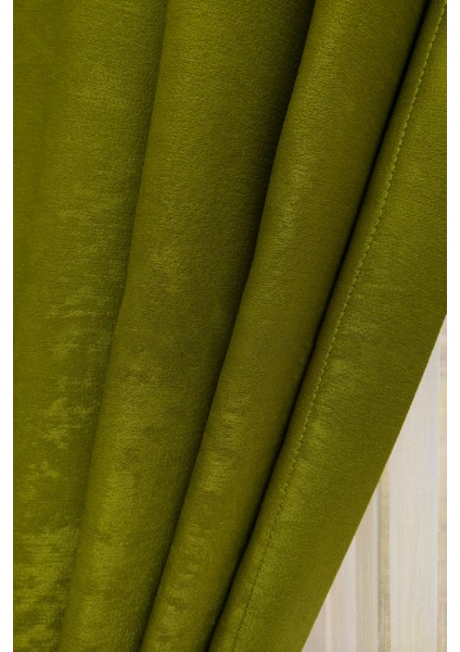 Fıstık Yeşil Düz Renk Pileli Soft Fon Perde, 1/2,5 Normal Pile, Tek Kanat 50 x 240 cm fırsatları