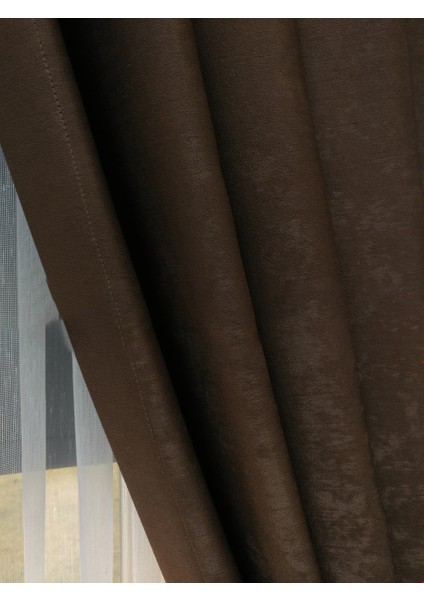 Sütlü Kahve Düz Renk Pileli Soft Fon Perde, 1/2 Seyrek Pile, Tek Kanat 70 x 250 cm fırsatları