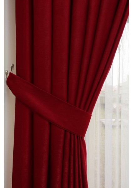 Kırmızı Düz Renk Pileli Soft Fon Perde, 1/2 Seyrek Pile, Tek Kanat 50 x 260 cm fırsatları
