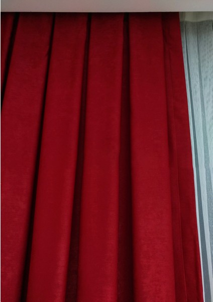 Kırmızı Düz Renk Pileli Soft Fon Perde, 1/2 Seyrek Pile, Tek Kanat 50 x 260 cm indirimleri
