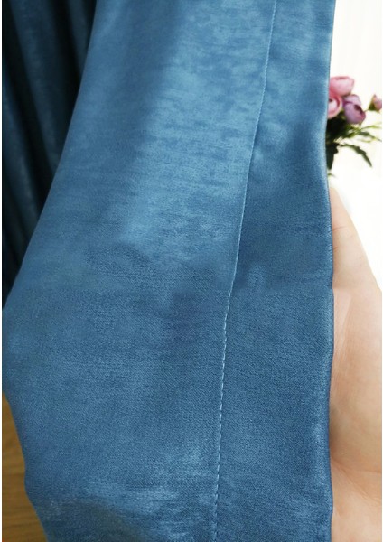 Indigo Düz Renk Pileli Soft Fon Perde, 1/2 Seyrek Pile, Tek Kanat 50 x 270 cm indirimleri