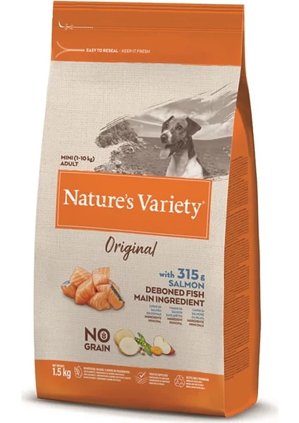 Nature's Variety No Grain Somonlu 1,5 kg Tahılsız Mini Irk Köpek Maması