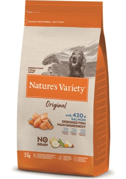 Nature's Variety No Grain Somonlu 2 kg Tahılsız Med/max Irk Köpek Maması