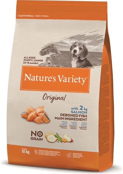 Nature's Variety Dog No Grain Junior Salmon 10 Kg