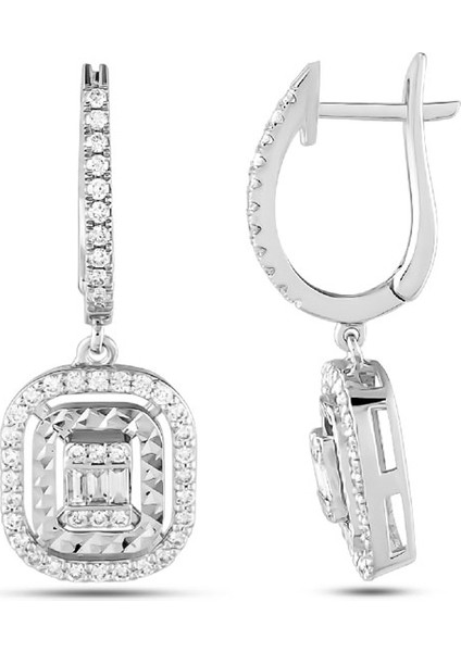 0.78CT Pırlanta Sallantılı Küpe