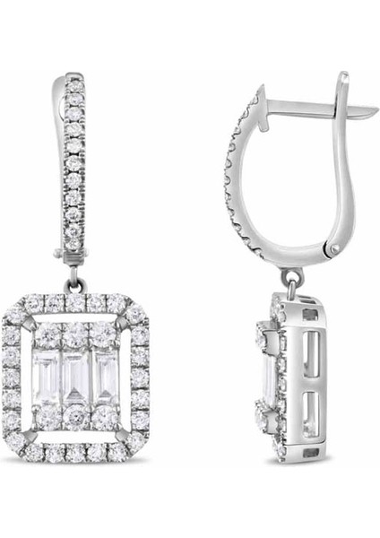 0.84CT Pırlanta Baget Küpe fiyatları