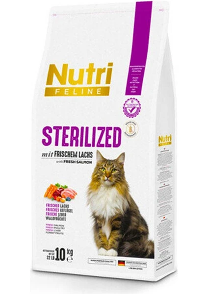 Nutri Feline Kısırlaştırılmış Somonlu Yetişkin Kedi Maması 10 kg