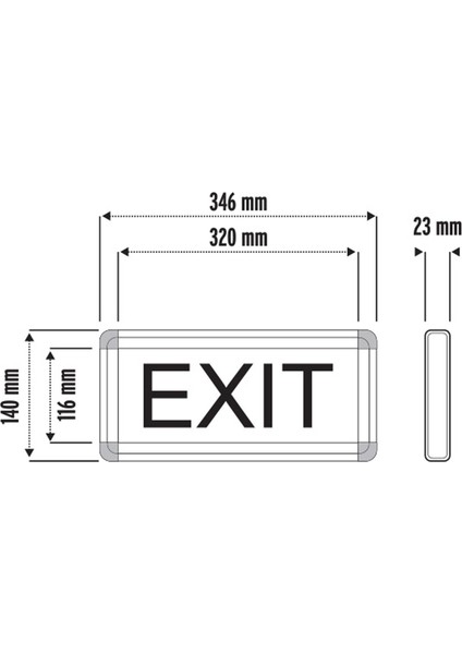 - Çift Yönlü Exit-Çıkış LED Işıklı Acil Yönlendirme Levhası