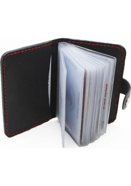 Hakiki Deri El Yapımı Şeffaf Gözlü Kartlık Cüzdan fırsatları