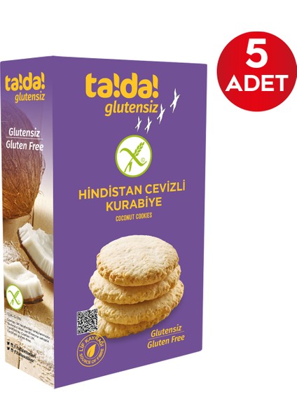 Ta!da! Glutensiz Hindistan Cevizli Kurabiye 100 G - 5 Adet