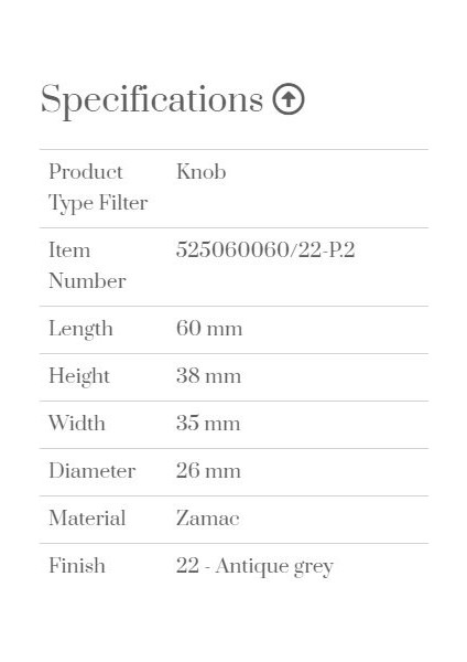 Kulp 060MM Furnipart Oval Sımple Antik Gri