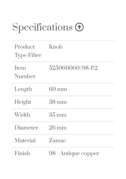 Kulp 060MM Furnipart Oval Sımple Antik Bakır