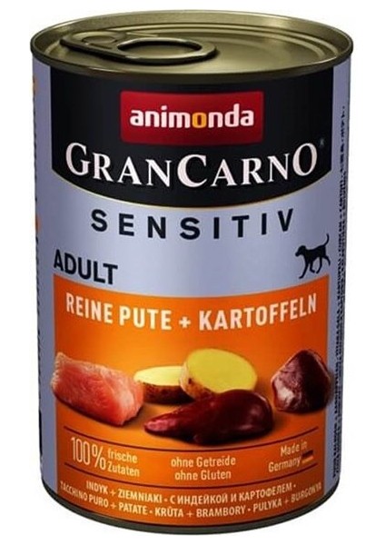 Gran Carno Sensitive Hindili ve Patatesli Yetişkin Köpek Konservesi 400 gr