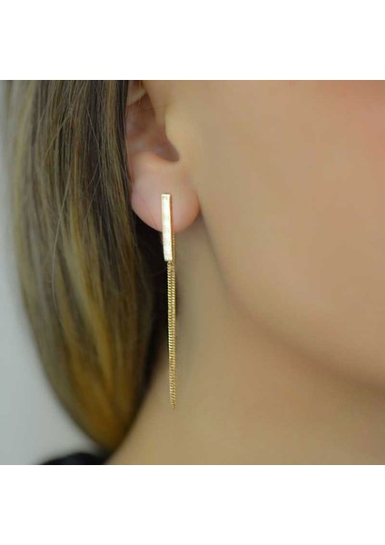 14k Sade Altın Sallantılı Küpe fiyatları