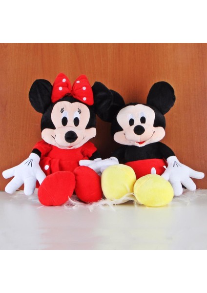 Minnie Mouse Mickey Mouse Peluş 55 cm Hediye Seti