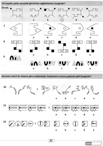 10-11 Yaş Bilişsel ve Düşünsel Beceriler 10 Dakikalık Testler
