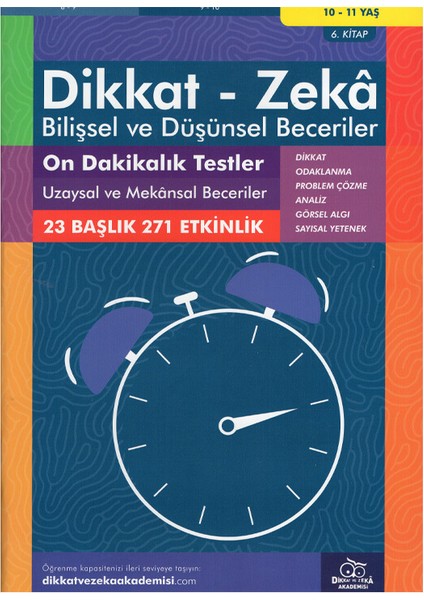 10-11 Yaş 10 Dakikalık Testler Uzaysal ve Mekânsal Beceriler