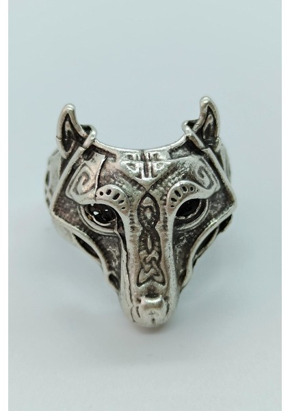 Antik Gümüş Kaplama Kurt Şekilli El Yapımı Ayarlanabilir Yüzük fırsatları