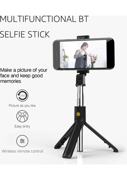 K10 Özçekim Çubuğu Tripod Çıkarılabilir Kablosuz Uzaktan (Yurt Dışından)