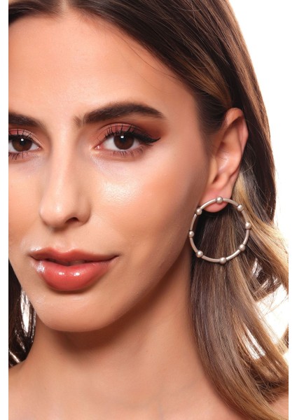 Kadın Antik Gümüş Kaplama Çivili Model Damlacıklı Tam Halka Küpe modelleri