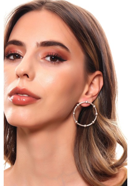 Kadın Antik Gümüş Kaplama Çivili Model Damlacıklı Tam Halka Küpe fırsatları