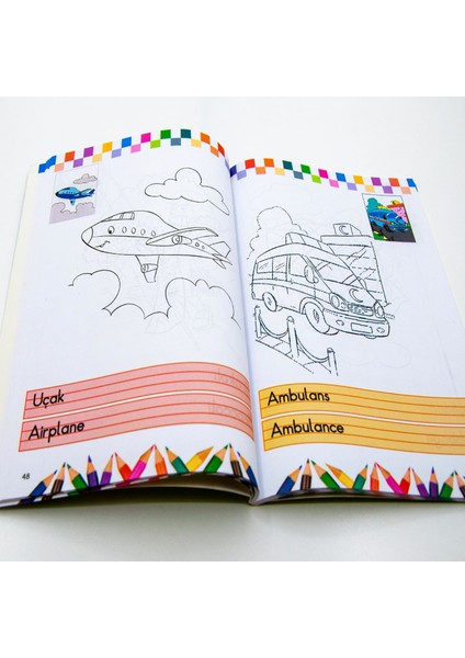 Gökkuşağı Boyama Kitabı, Renkli Boya Defteri, Örnekli, Büyük Boy, 128 Sayfa, 19X27CM modelleri