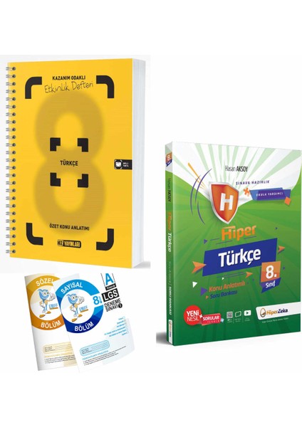 8. Sınıf Türkçe Özet Konu Anlatımlı Etkinlik Kitabı ve Hiper Zeka Türkçe Soru Bankası