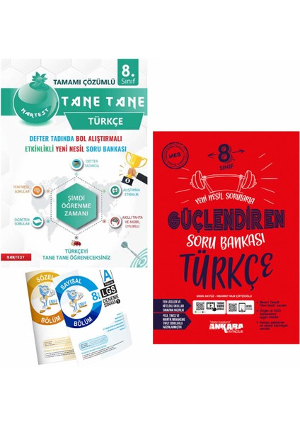 8. Sınıf Defter Tadında Tane Tane Türkçe ve Ankara Türkçe Güçlendiren Soru Bankası