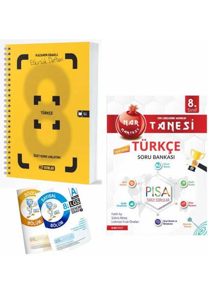8. Sınıf Türkçe Özet Konu Anlatımlı Etkinlik Kitabı ve Nartest Nar Tanesi Türkçe Altın Sorular